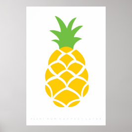 Póster Cita del 70 del Poster Retro de piña 60