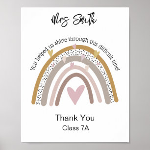 Póster cita del arco iris del profesor gracias