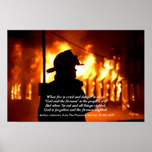 Póster Cita del bombero