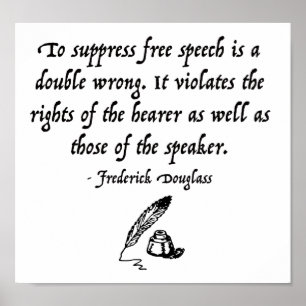 Póster Cita del discurso libre de Frederick Douglass