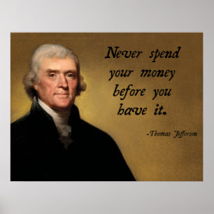 Póster Cita del gasto de Jefferson