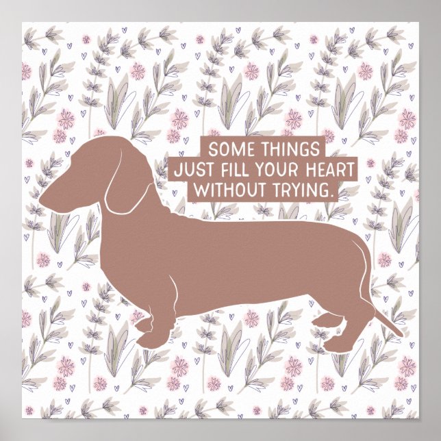 Póster Cita del Ilustracion Dachshund Doxie Teckel Lover (Frente)