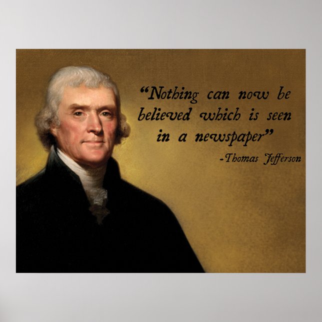 Póster Cita del periódico Jefferson (Frente)