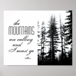 Póster cita del poster Muir con fotografía en blanco y ne