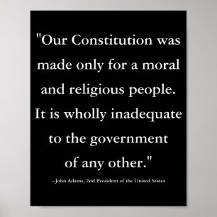 Póster Cita del presidente John Adams sobre la constituci