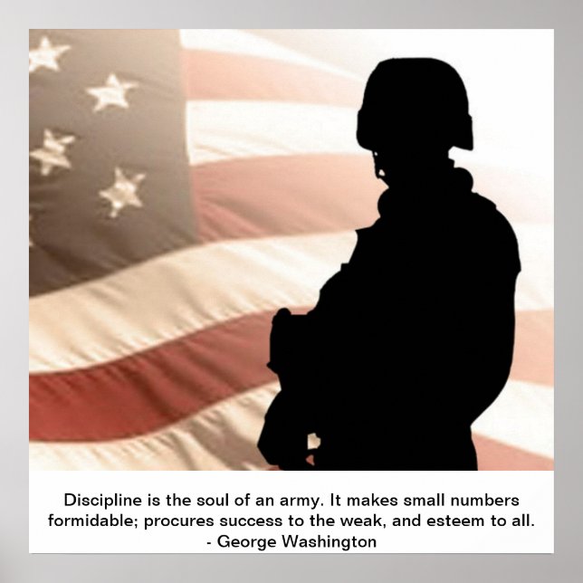 Póster Cita del soldado estadounidense W/George washingto (Frente)