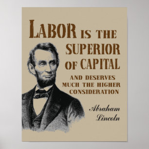 Póster Cita del trabajo de Abraham Lincoln
