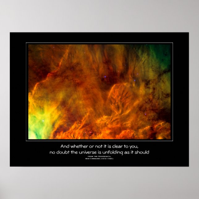 Póster Cita Desiderata - Imagen astronómica de la Nebulos (Frente)