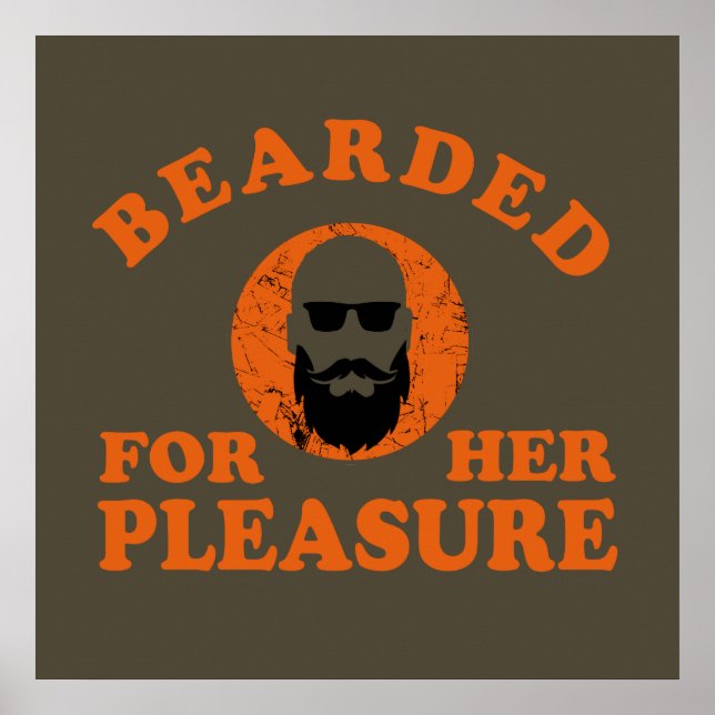 Póster cita divertida con barba (Frente)
