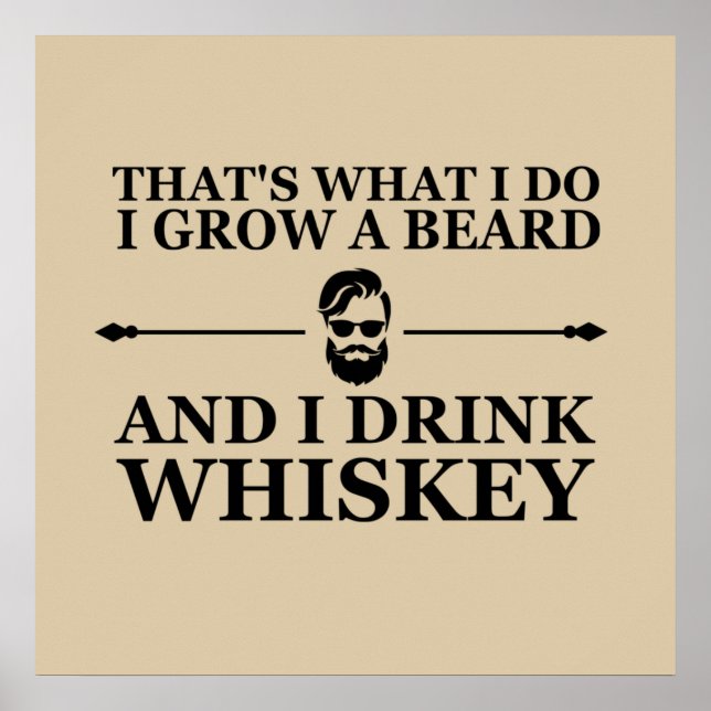 Póster cita divertida de bebedor de whisky (Frente)