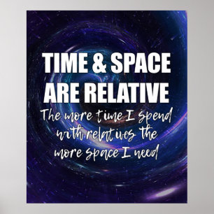 Póster Cita divertida de ciencia de la familia TIEMPO Y E