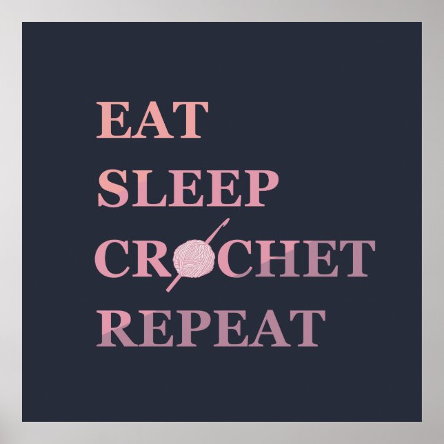 Póster Cita divertida de crochet (Frente)