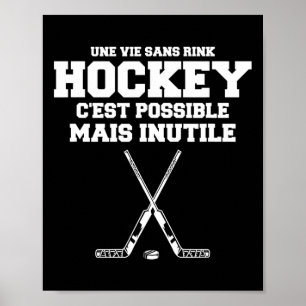 Póster Cita divertida de deportes de hockey para hombres