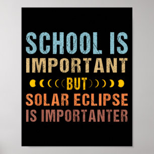 Póster Cita Divertida de Eclipse Solar Escuela Importante