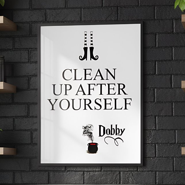 Póster Cita Divertida de Elfo de Cocina (funny kitchen poster)