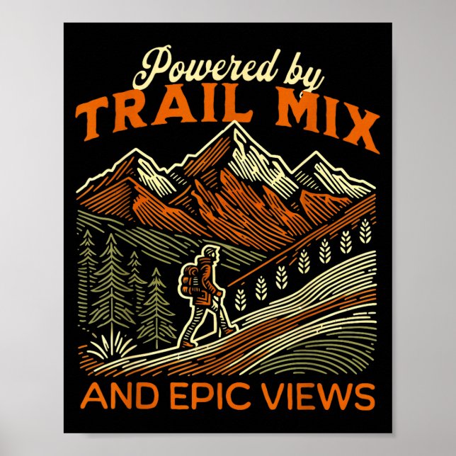 Póster Cita divertida de excursionista caminando  (Frente)
