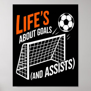 Póster Cita divertida de fútbol Objetivos de vida Ists Mo