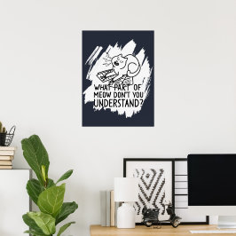Póster Cita divertida de gato con salpicadura blanca