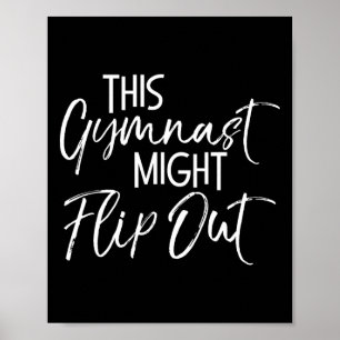 Póster Cita divertida de gimnasia Ckflip Esta gimnasta po