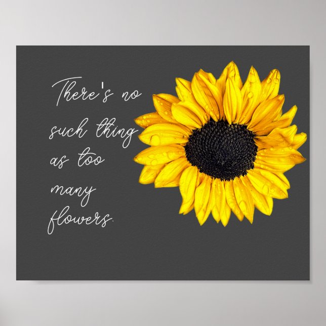 Póster cita divertida de girasol amarillo para los jardin (Frente)