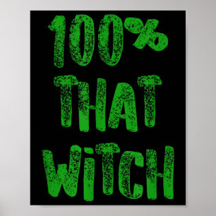 Póster Cita divertida de Halloween 100 que dice el texto 