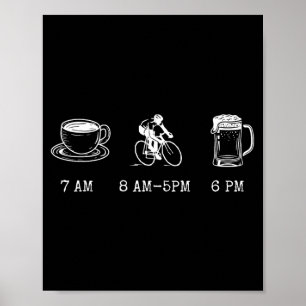 Póster Cita divertida de humor en bicicleta café paseo ce