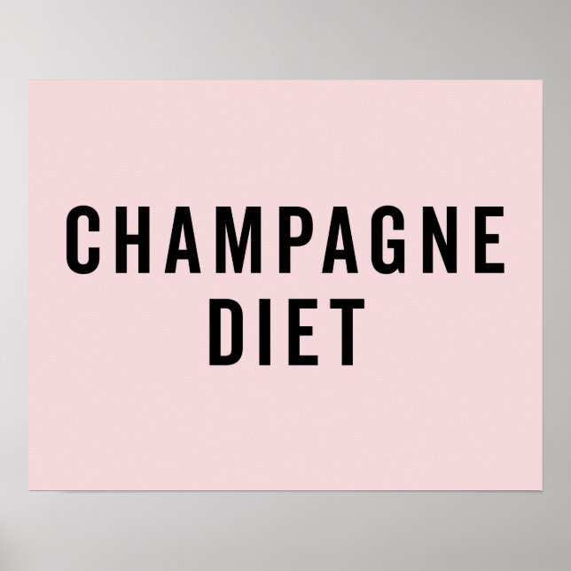 Póster Cita divertida de la dieta del champagne (Frente)
