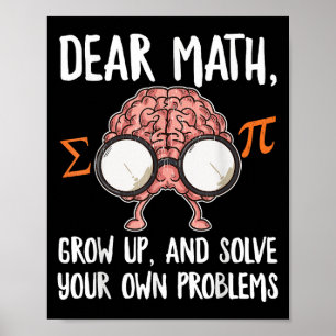 Póster Cita Divertida De Matemáticas Para Chicas Chicos A