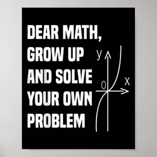Póster Cita Divertida De Matemáticas Para Chicas Chicos A