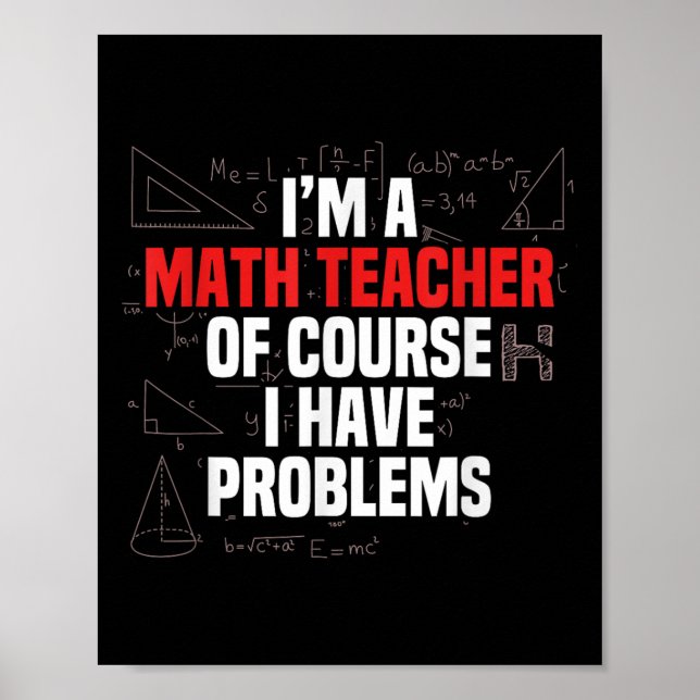 Póster Cita Divertida de Matemáticas Profesor de Matemáti (Frente)