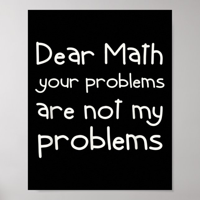 Póster Cita Divertida de Matemáticas Querida Matemática P (Frente)