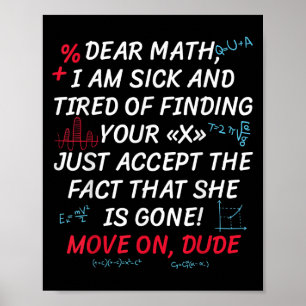 Póster Cita Divertida de Matemáticas Querida Matemáticas