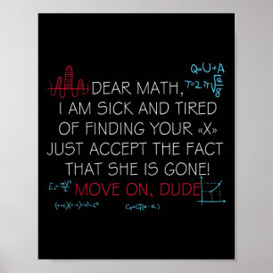 Póster Cita Divertida de Matemáticas Querida Matemáticas