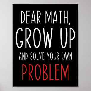 Póster Cita Divertida de Matemáticas Querido Profesor de