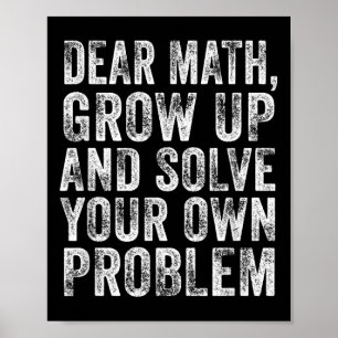 Póster Cita Divertida de Matemáticas Querido Profesor de