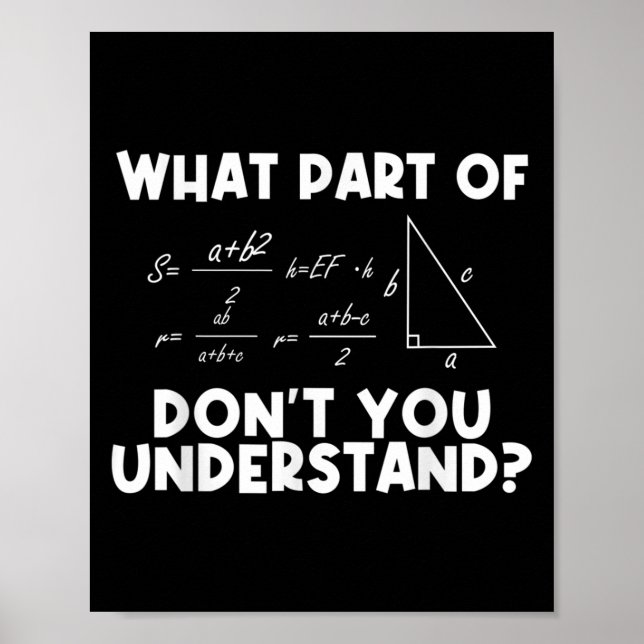 Póster Cita Divertida de Matemáticas Querido Profesor de  (Frente)
