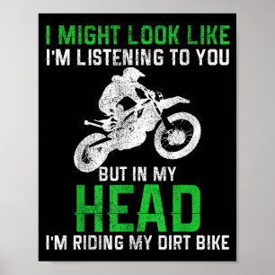 Póster Cita divertida de motocicleta de motocross de bici