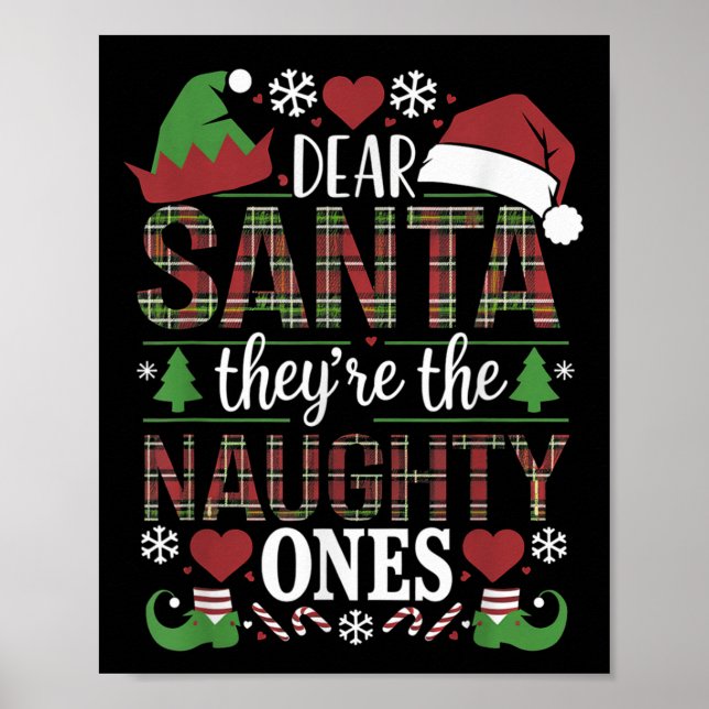 Póster Cita Divertida de Navidad Querido Santa Son Los Tr (Frente)