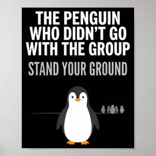 Póster Cita divertida de pingüino pensador independiente 