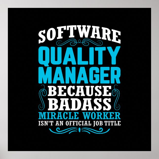 Póster Cita divertida de Software Quality Manager (Frente)