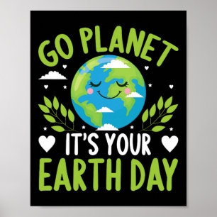 Póster Cita divertida del Día de la Tierra Guay Happy Ear