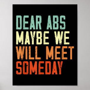 Póster Cita Divertida del Gimnasio Queridos Abdominales,