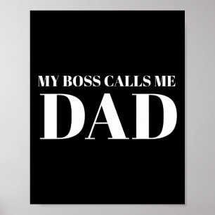 Póster Cita Divertida Día del Padre Hija Mi Jefe Llama