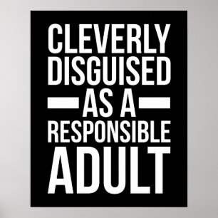 Póster Cita divertida disfrazada del adulto responsable
