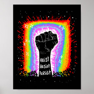 Póster Cita divertida existe resiste a persistir... Diseñ