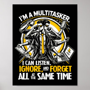 Póster Cita Divertida Humorística Multitarea Frase Divert