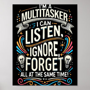Póster Cita Divertida Humorística Multitarea Frase Divert