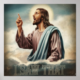 Póster Cita Divertida Jesús Meme Vi Eso Cristiano