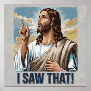 Póster Cita Divertida Jesús Meme Vi Eso Cristiano