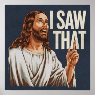 Póster Cita Divertida Jesús Meme Vi Eso Cristiano